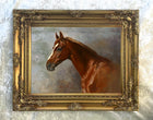 Fine Oleograph on Canvas - Head Study of a Chestnut Horse