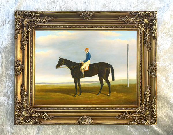 Fine Oleograph on Canvas - Deception, Winner of the 1839 Oaks, with Jockey Up