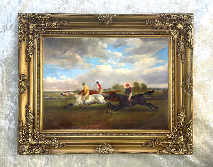 Fine Oleograph on Canvas - At the Liverpool Races
