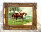 Fine Oleograph on Canvas of the Racehorse "Sir Francis" with William Doggett Up