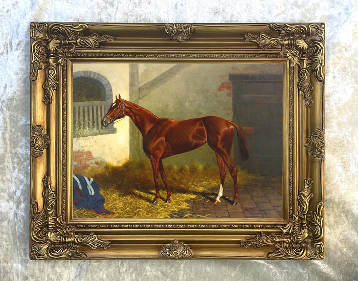 Fine Oleograph on Canvas of the Racehorse 