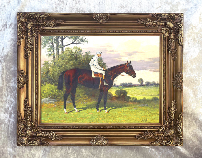Fine Oleograph on Canvas of the Racehorse 