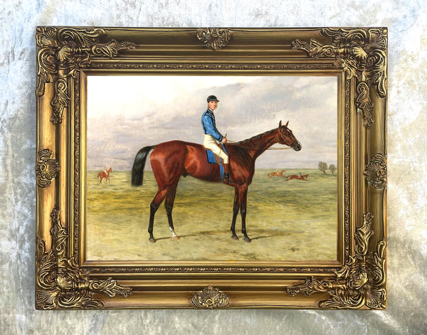 Fine Oleograph on Canvas of the Bay Colt "Lecturer"