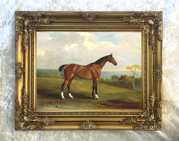 Fine Oleograph on Canvas of the Bay Hunter "Clinker" aft. John Ferneley