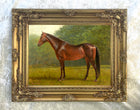 Fine Oleograph on Canvas - A Thoroughbred in a Landscape aft. A Bierstadt