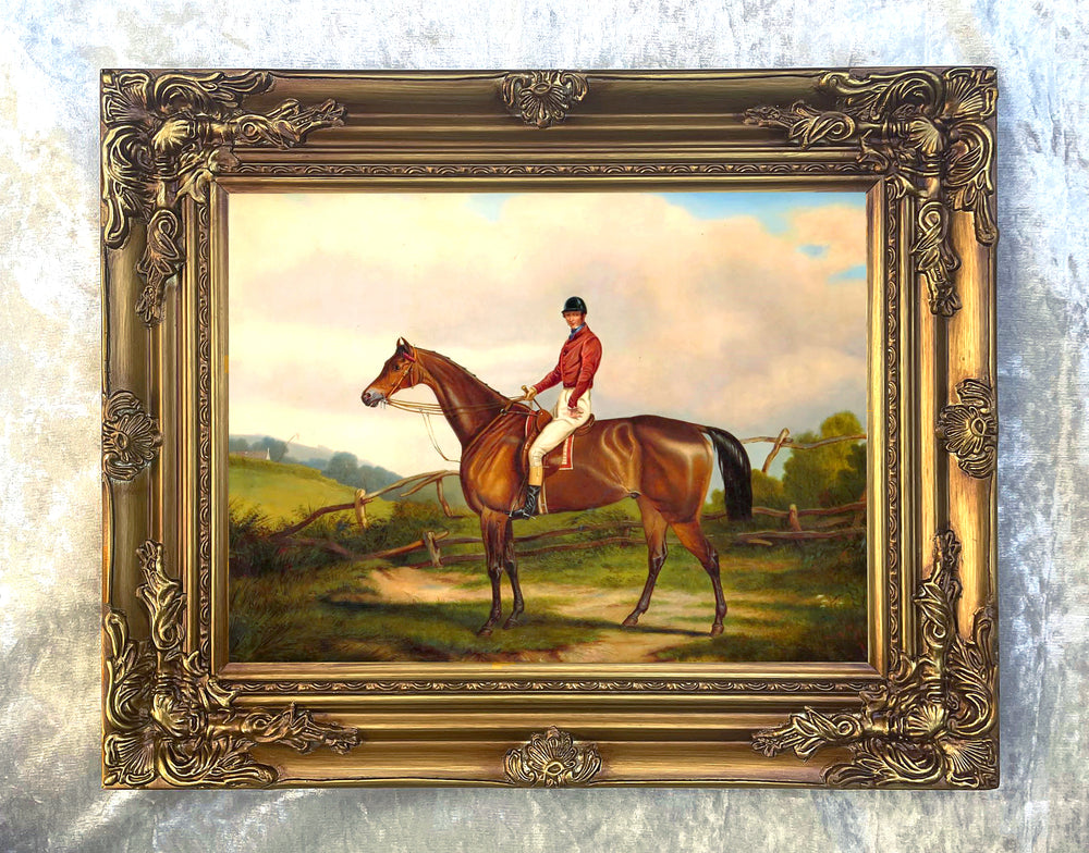Fine Oleograph on Canvas - The Racehorse "Fernhill" with Jockey up.