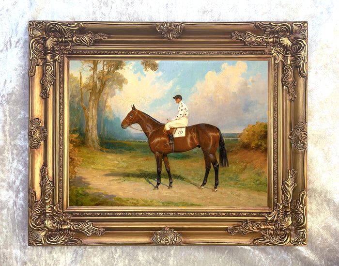 Fine Oleograph on Canvas of the Racehorse 