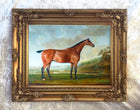 Fine Oleograph on Canvas of a Bay Horse in an Extensive Landscape