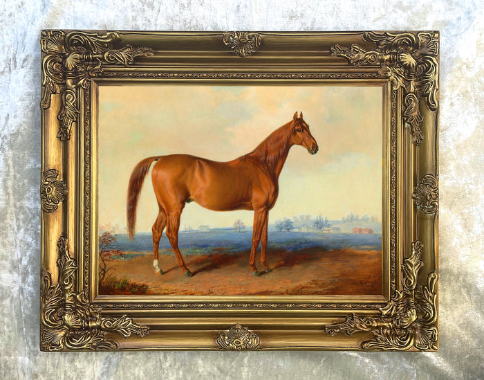 Fine Oleograph on Canvas - The Racehorse 