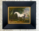 Fine Large Oleograph on Canvas of a Grey Horse & Dog in a Landscape