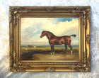Oleograph on Canvas of a Bay Hunter in a Landscape