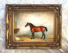 Oleograph on Canvas of a Horse in a Stable after Claude Ferneley