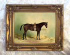 Oleograph on Canvas of "Bay Horse Stabled"