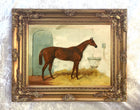 Oleograph on Canvas of a Horse in a Stall