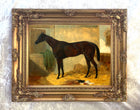 Oleograph on Canvas of a Bay Horse with a Kitten