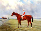 Oleograph on Canvas of a Racehorse & Jockey
