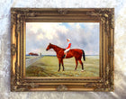 Oleograph on Canvas of a Racehorse & Jockey