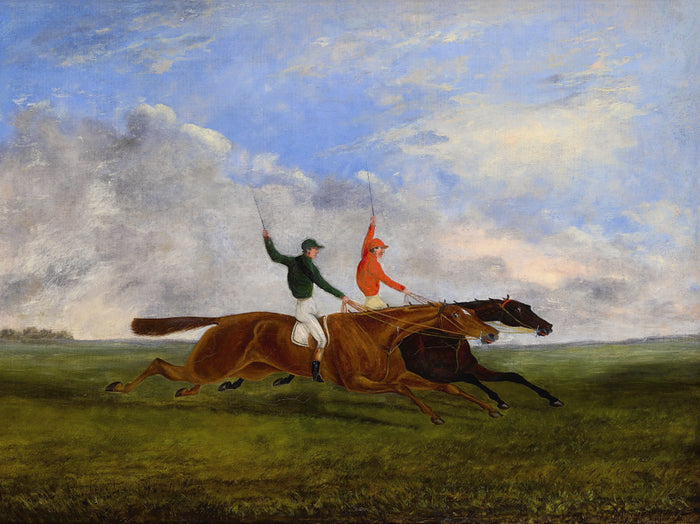 Oleograph on Canvas of Racehorse 