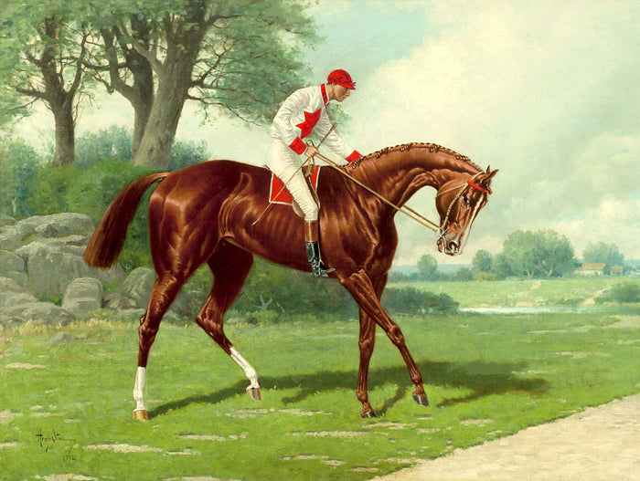 Fine Oleograph on Canvas of the Racehorse 