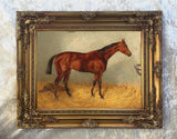 Fine Oleograph on Canvas of a Horse in a Stable after Emil Adam.