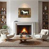 Fine Oleograph on Canvas of a Dapple Grey Gelding