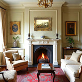 Fine Oleograph on Canvas - White Horse with Hounds  in a Stable Yard