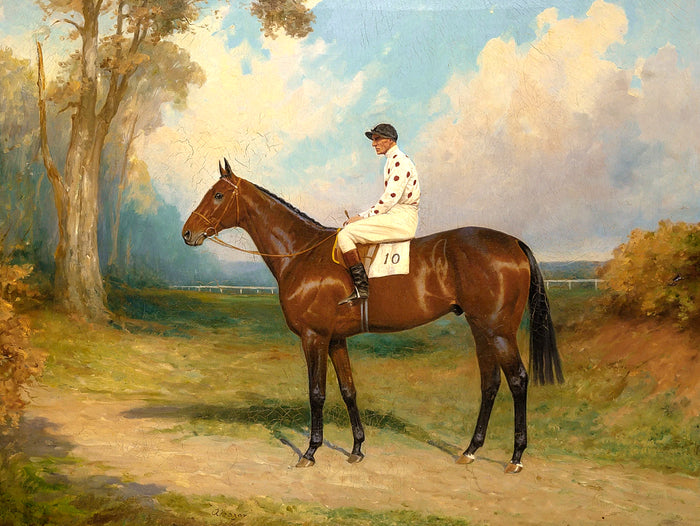 Fine Oleograph on Canvas of the Racehorse 
