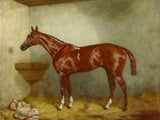 Fine Oleograph on Canvas of a Bay Racehorse in a Loosebox aft. Harry Hall