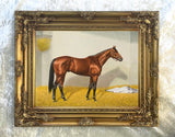 Fine Oleograph on Canvas of the Racehorse Eclipse in a Stable