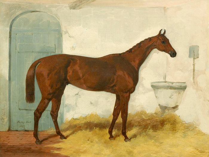 Oleograph on Canvas of The Racehorse 