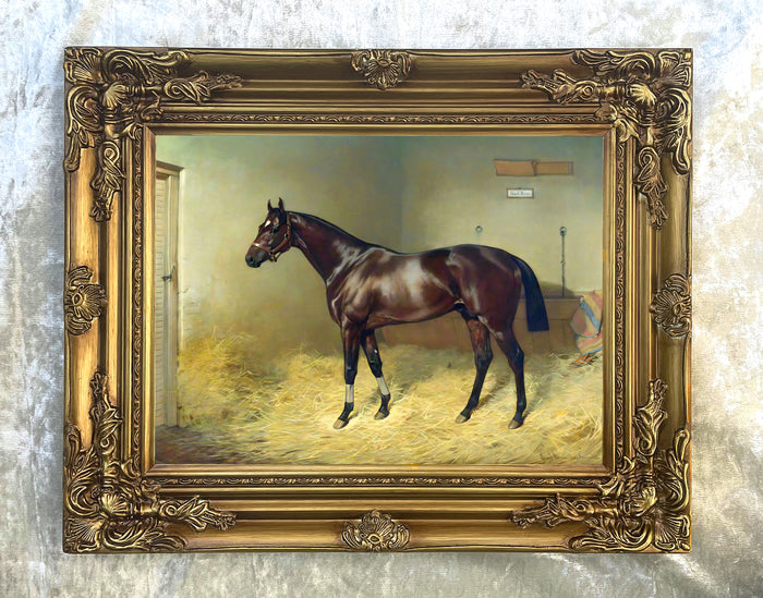 Superb Oleograph on Canvas of The Racehorse 