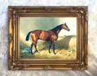 Oleograph on Canvas of Horse in a Stable by Emile Adam