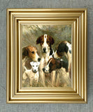 Gilt Framed Oleograph of Hounds