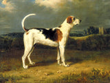 Gilt Framed Oleograph of a Hound in a Landscape