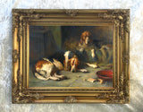 Gilt Framed Lithograph of Sleeping Foxhounds