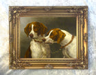 Fine Oleograph on Canvas - A Pair of Hounds "Awaiting the Call"
