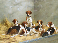 Gilt Framed Oleograph of a Hounds at Rest aft. Thomas Blinks