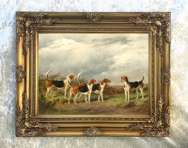 Fine Oleograph on Canvas - The Rufford Hounds