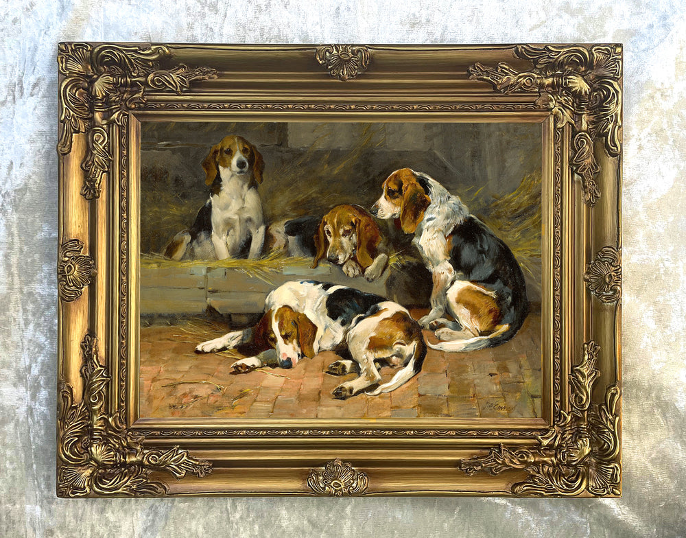 Fine Oleograph on Canvas - "Father of the Pack" aft. John Emms