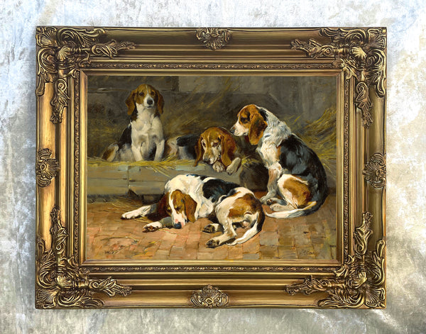 Fine Oleograph on Canvas - "Father of the Pack" aft. John Emms