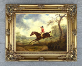 Fine Lithograph on Stretched Canvas of a Hunting Scene  - "Tally Ho" aft. Sartorius