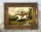 Fine Oleograph on Canvas - "Over the Stream" aft Henry Alken