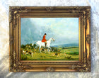 Fine Lithograph on Stretched Canvas of a Hunting Scene "Full Cry"