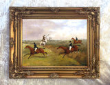 Fine Oleograph on Canvas - The Grand Leicestershire Steeplechase