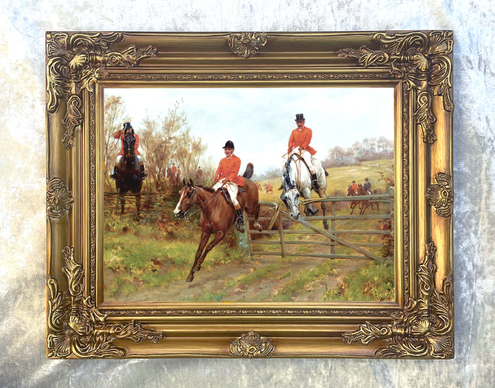 Oleograph on Canvas of a Hunting Scene - 