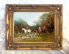 Oleograph on Canvas of a Huntsman & Hounds "Gone to Ground"
