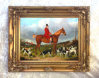 Fine Lithograph on Canvas of a Hunting Scene -Huntsman and Hounds