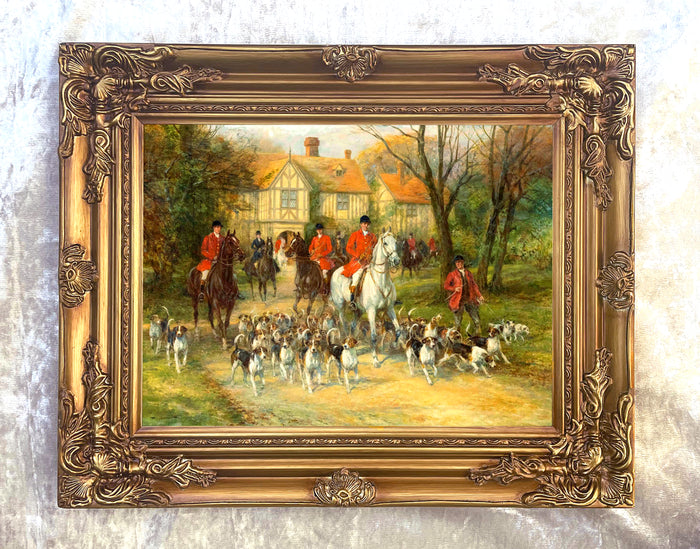 Fine Lithograph on Canvas of a Hunting Scene - Heading Out
