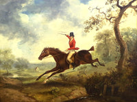 Fine Lithograph on Stretched Canvas of a Hunting Scene  - "Tally Ho" aft. Sartorius