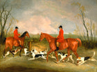 Fine Oleograph on Canvas - The Quorn Hunt - Huntsmen and Hounds in a Landscape